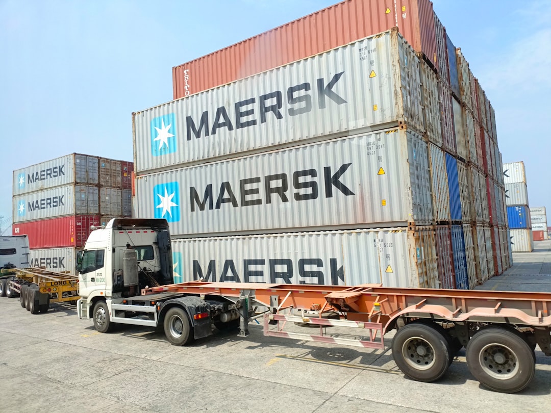 A container truck parked inside the Manila port terminal.